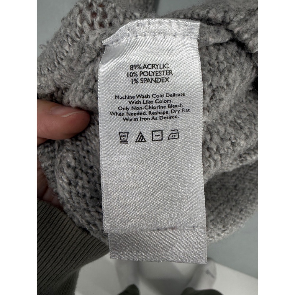 Eddie Bauer Womens Sweater Gray Cowl Neck Marled Knit Loungewear S - Picture 4 of 6